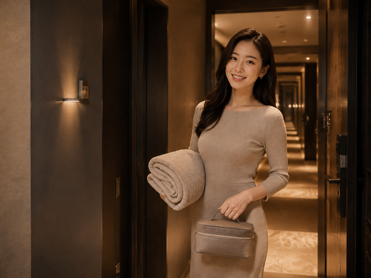 성남 모란 방문 홈케어 일정을 준비하는 젊은 성인 한국 여성 관리사
